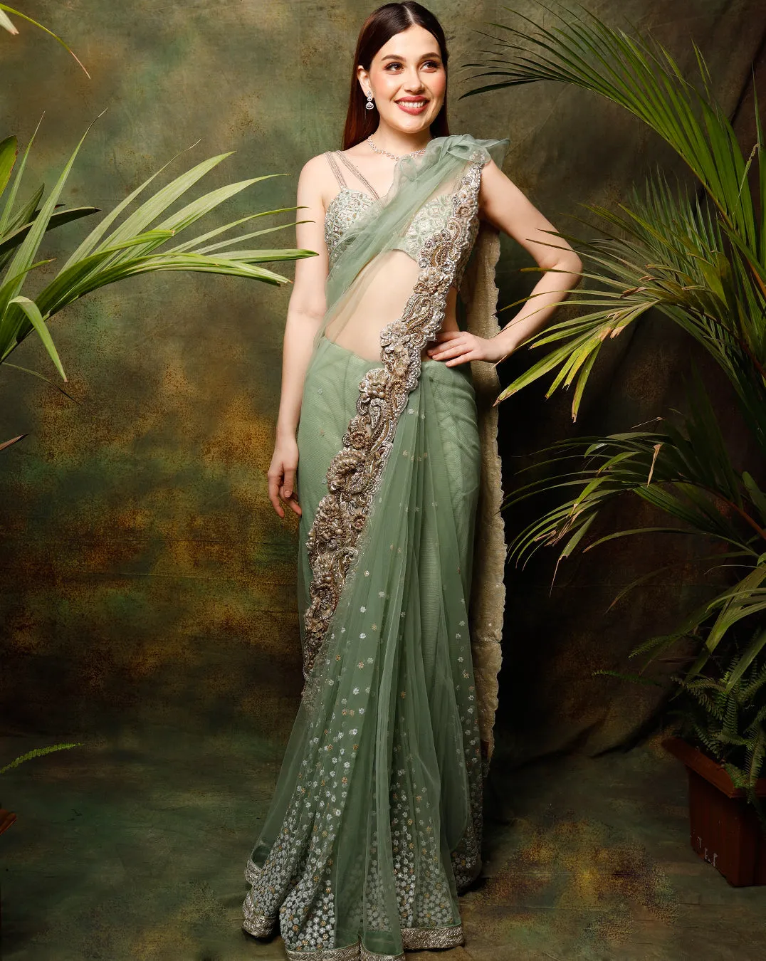 The Celadon Sari