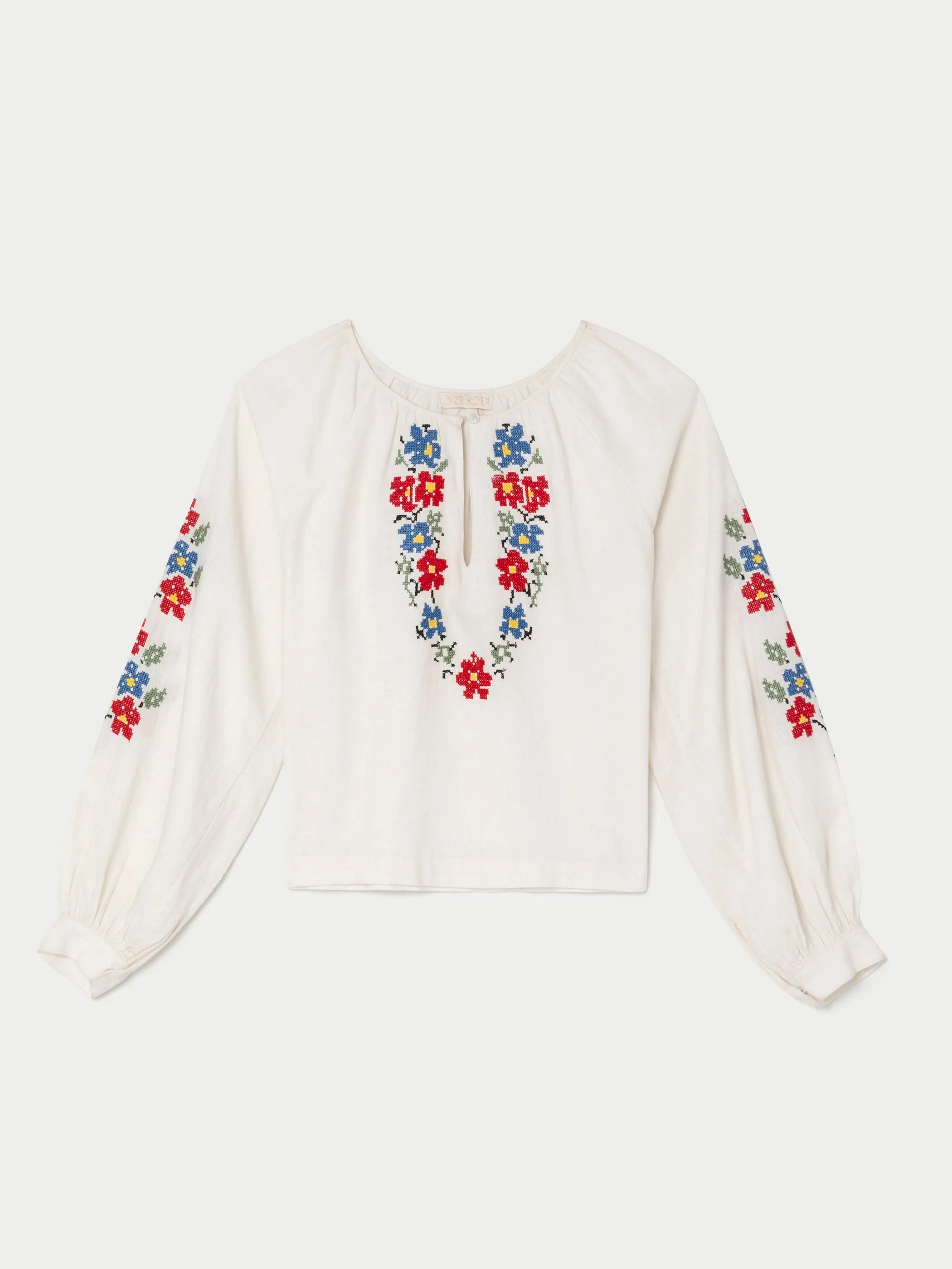 The Gigi Blouse in Embroidered Linen