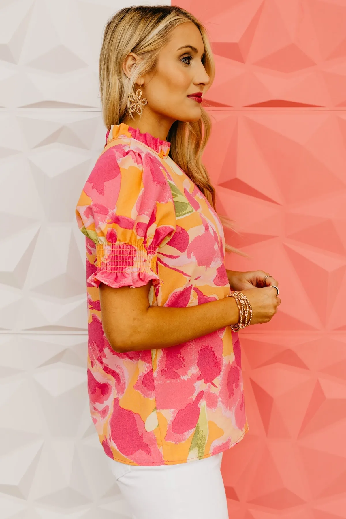 The Paityn Ruffle Neck Woven Blouse