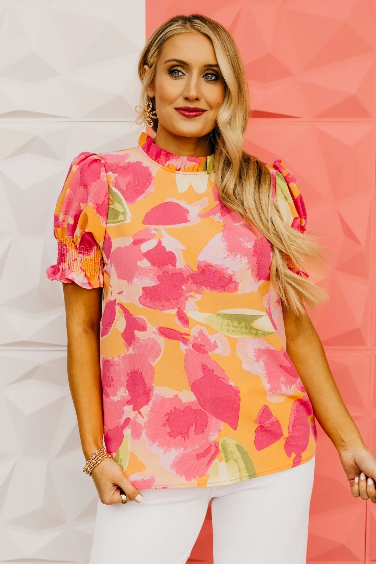 The Paityn Ruffle Neck Woven Blouse