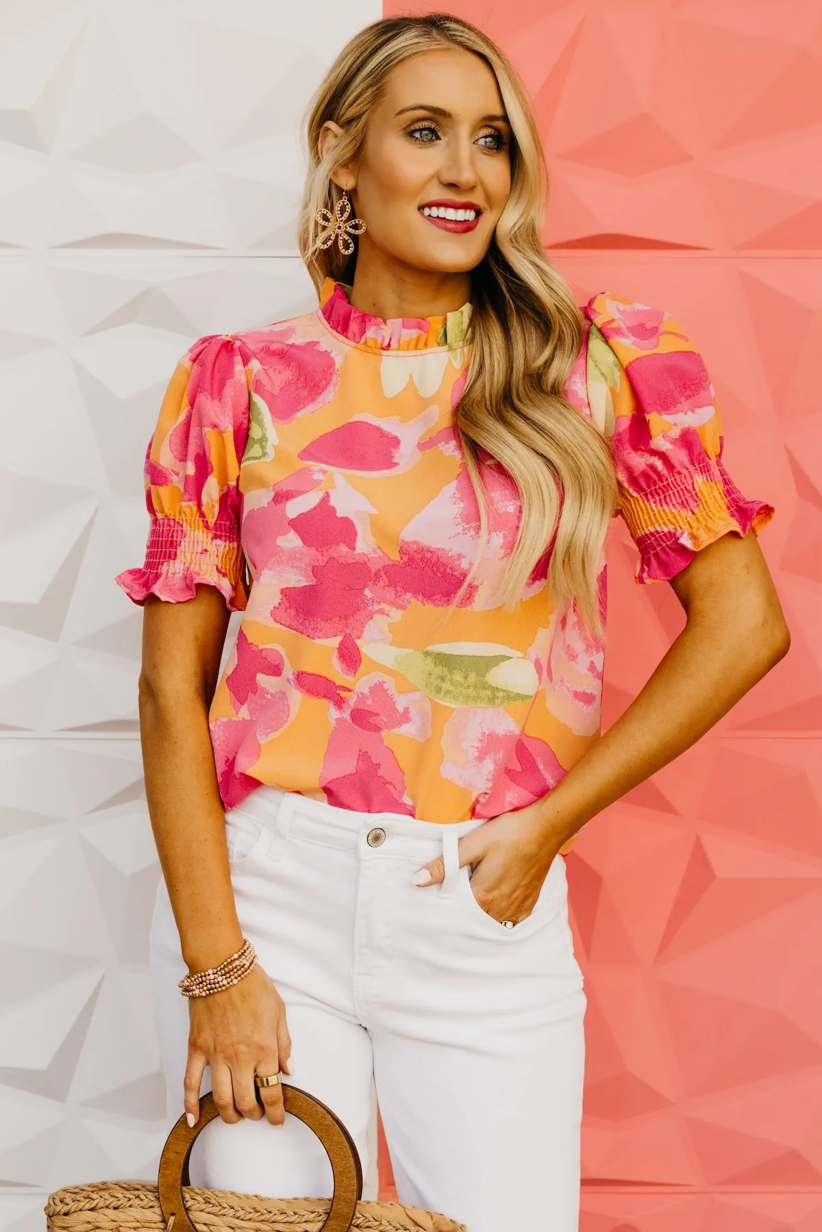 The Paityn Ruffle Neck Woven Blouse