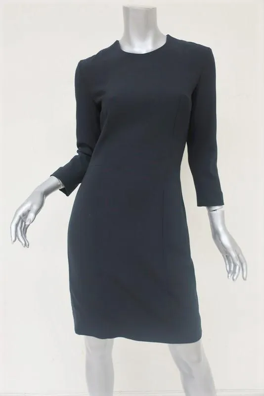 The Row Dress Tella Black Stretch Scuba 3/4 Sleeve Sheath Size 4
