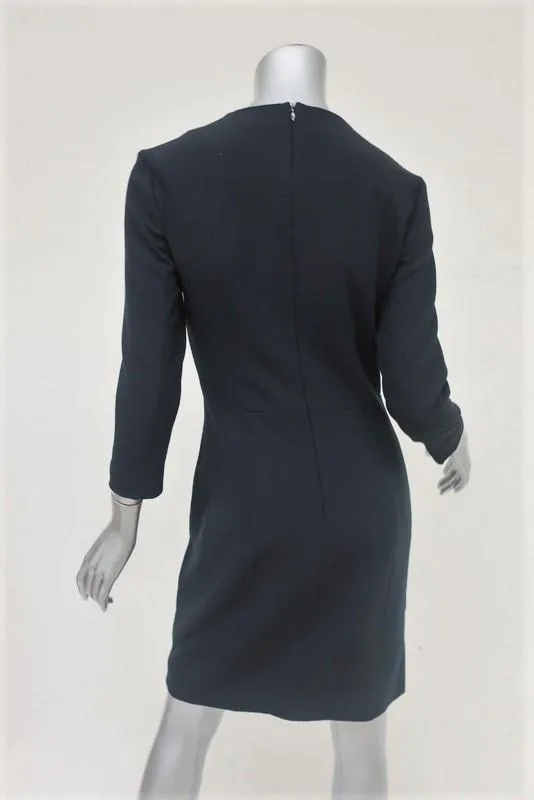 The Row Dress Tella Black Stretch Scuba 3/4 Sleeve Sheath Size 4