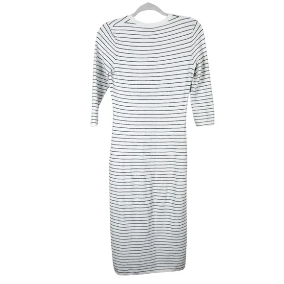 Theory Delissa B Prosecco Striped Midi Slim Dress Size Small