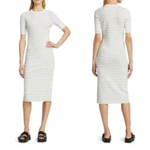 Theory Delissa B Prosecco Striped Midi Slim Dress Size Small
