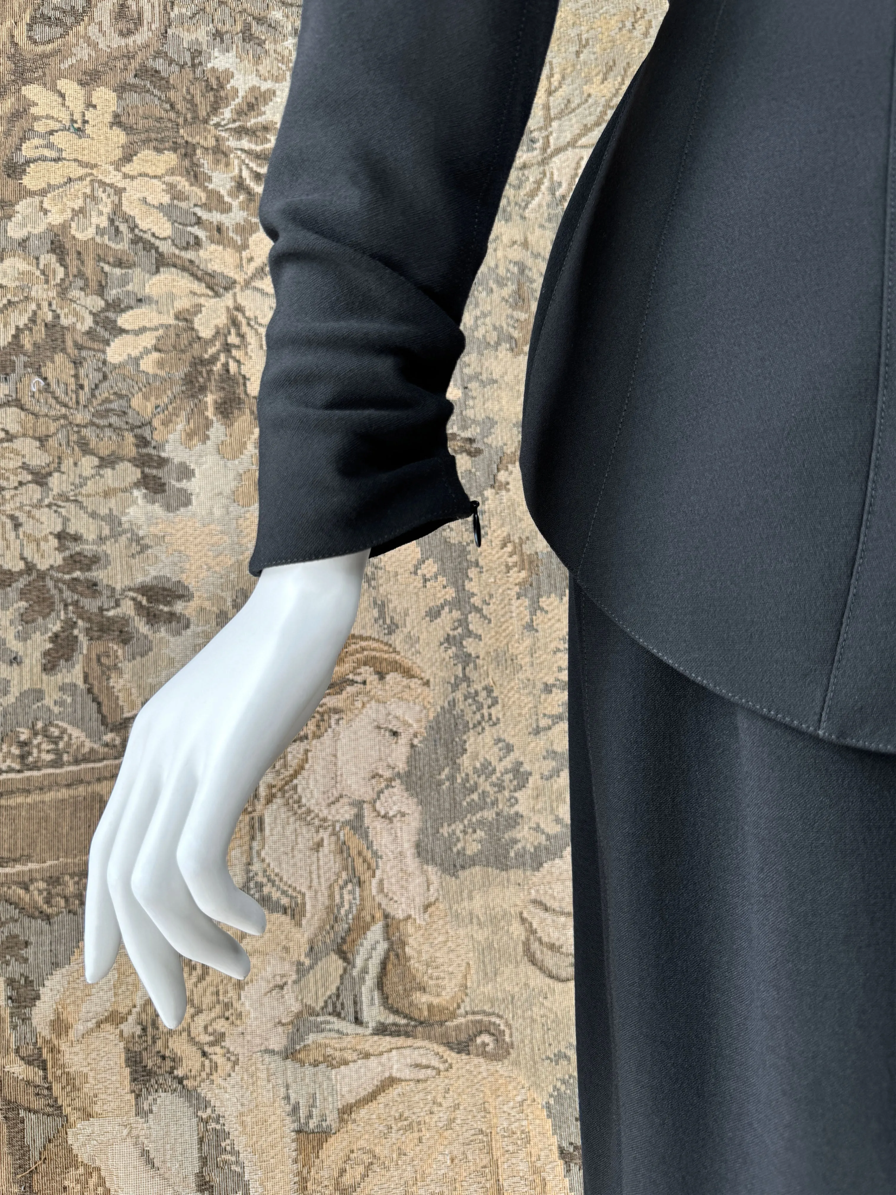 Thierry Mugler 1990s Velvet & Satin Trimmed Skirt Suit