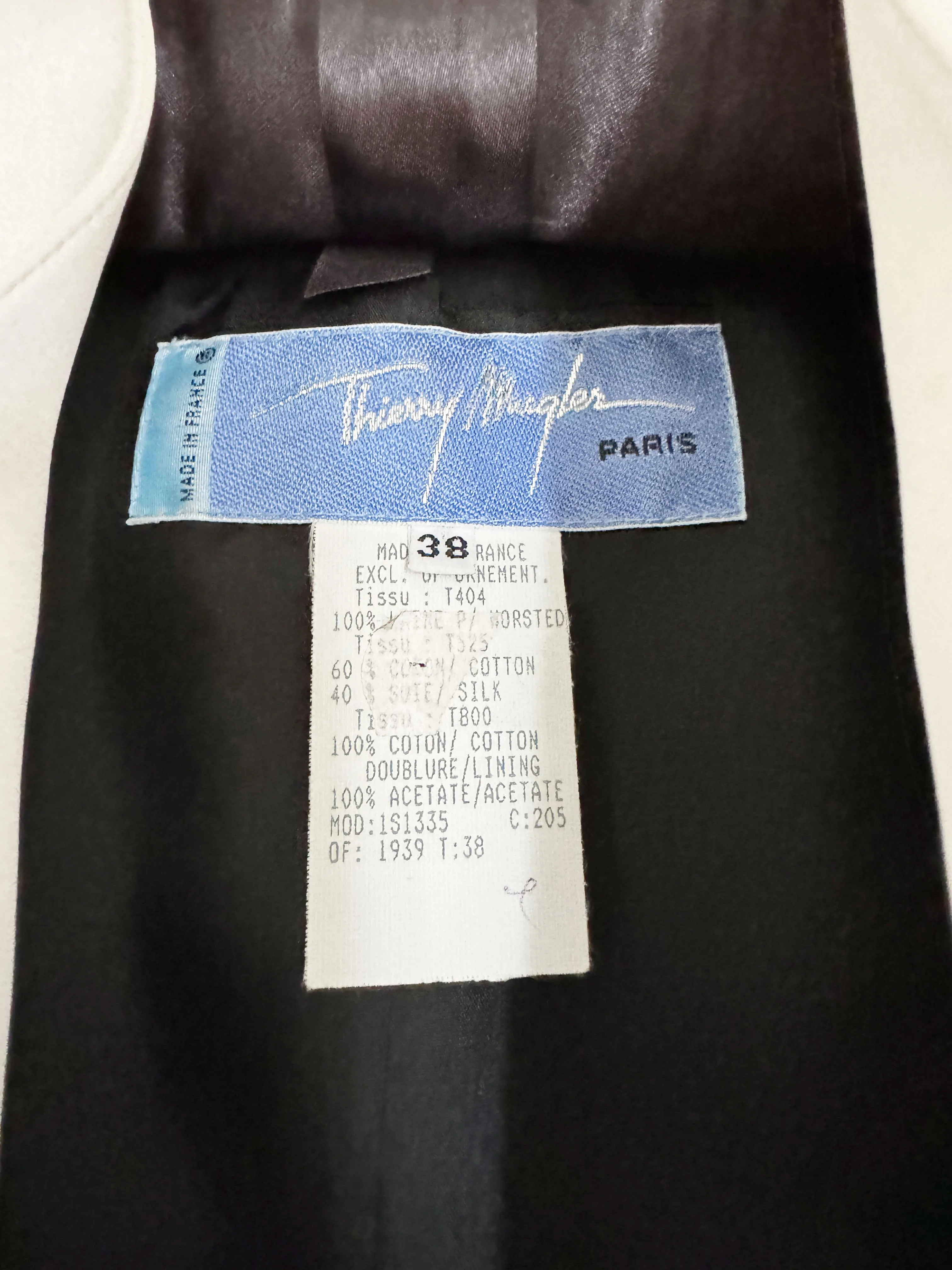 Thierry Mugler 1990s Velvet & Satin Trimmed Skirt Suit