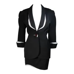 THIERRY MUGLER Black and White Skirt Suit