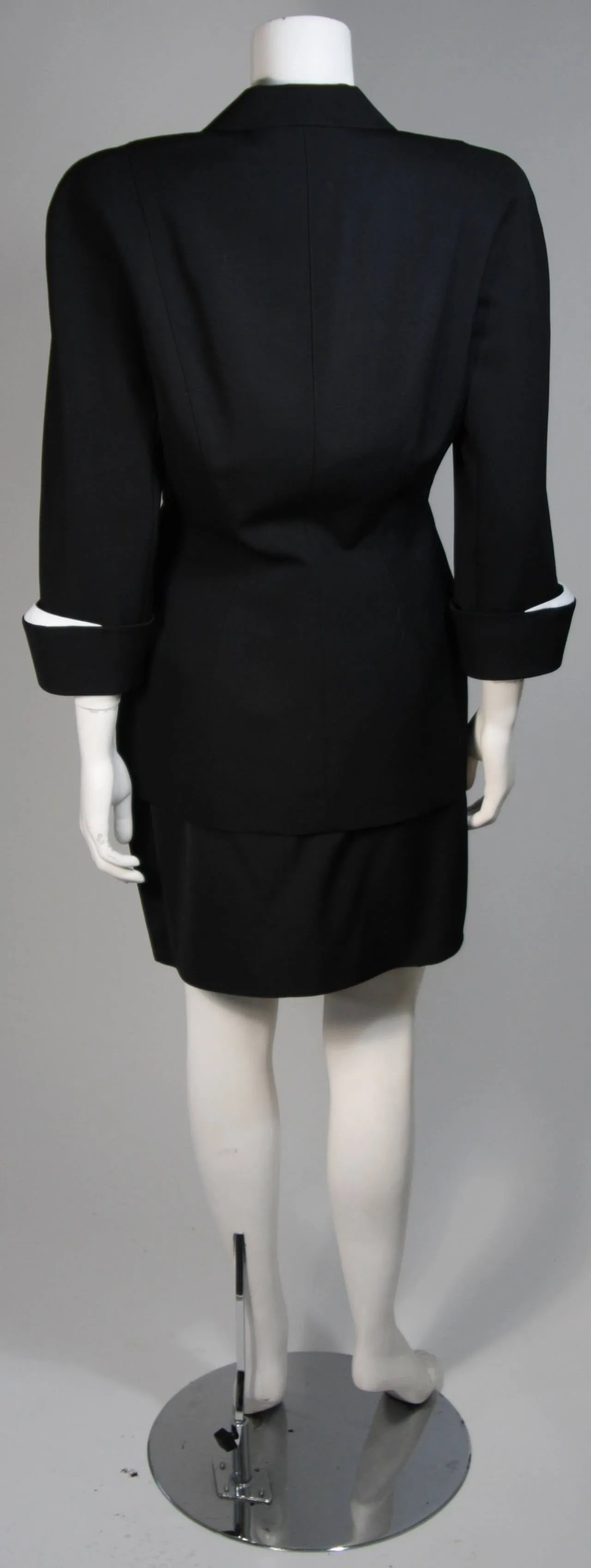 THIERRY MUGLER Black and White Skirt Suit