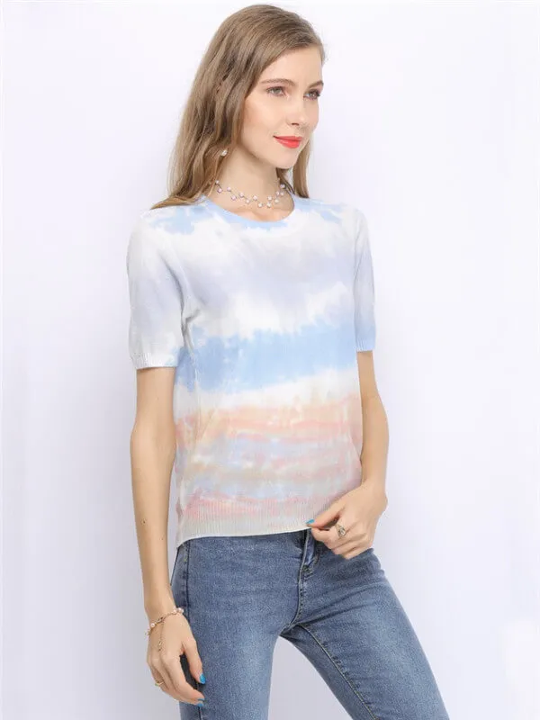 Tie-Dye Knit Blouse