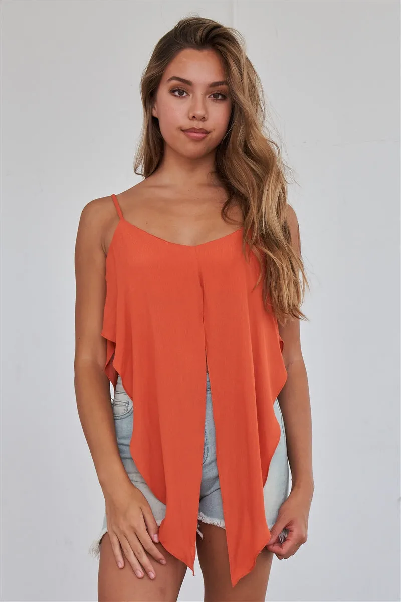 Tie Waist Cami Top | Rust Orange
