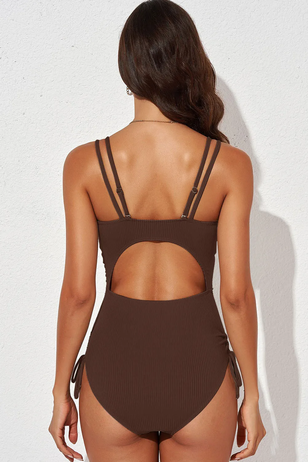 Tied Cutout Plunge Swimsuit