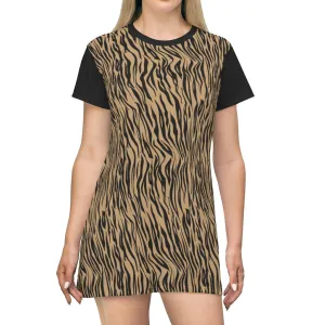 Tiger Stripes Printed T-Shirt Dress