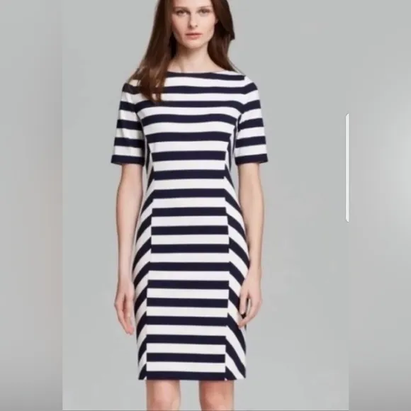 Tory Burch Augusta blue and white striped dress