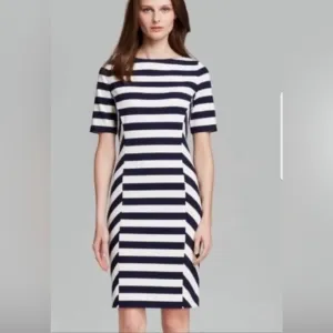 Tory Burch Augusta blue and white striped dress