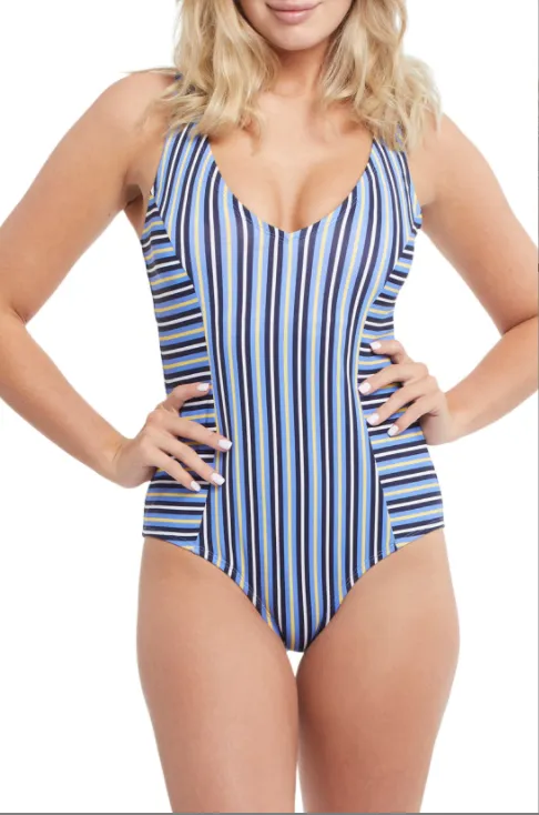 Tribal V-Neck One Piece Swimsuit - Lemonade