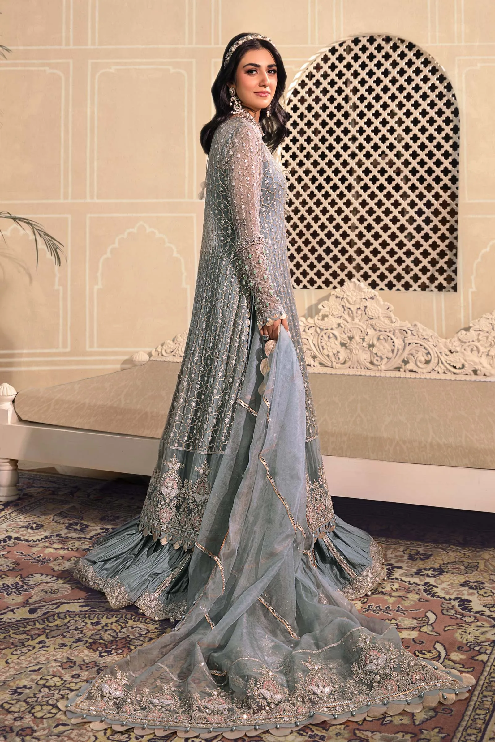 Unstitched MBROIDERED - Blue BD-2602 | Maria B Mbroidered Heritage Luxury Edition 2023 | Unstitched Embroidered Organza Suits