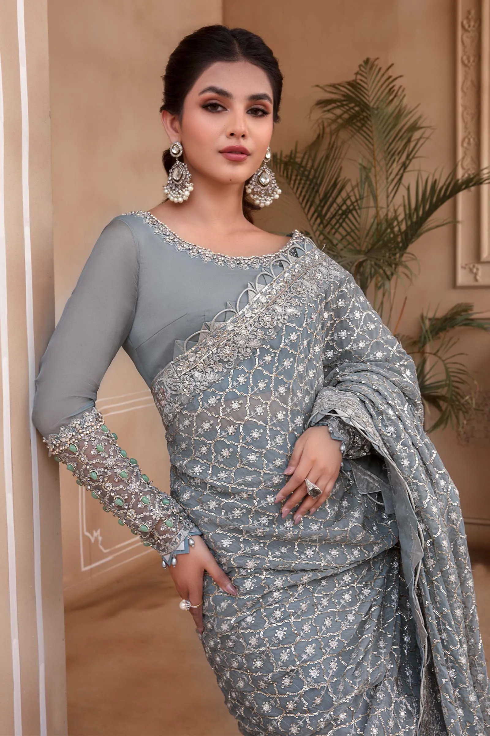 Unstitched MBROIDERED - Blue BD-2602 | Maria B Mbroidered Heritage Luxury Edition 2023 | Unstitched Embroidered Organza Suits