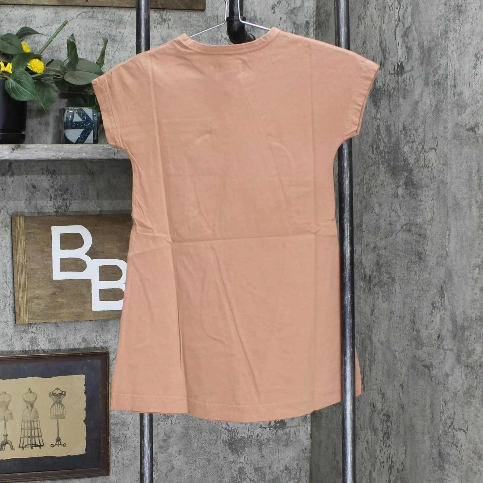 Upwest Girls Tee Shirt Dress with Pocket Russet Brown S