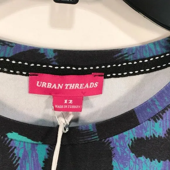 Urban Threads Oversized Animal Print Short Sleeve T-Shirt Dress Women's Size M/L