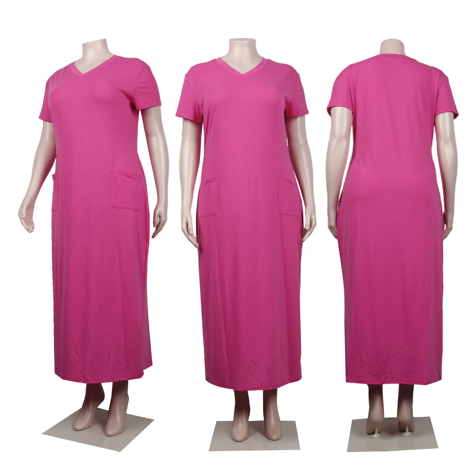 V neck Loose plus Size Dress