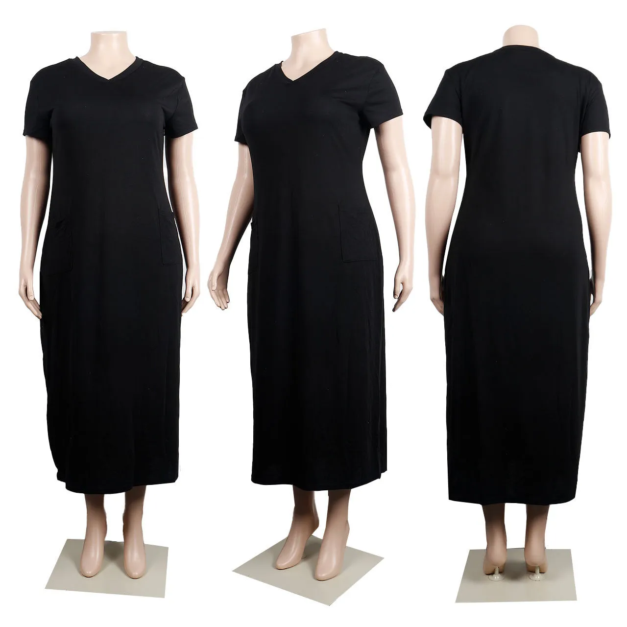 V neck Loose plus Size Dress