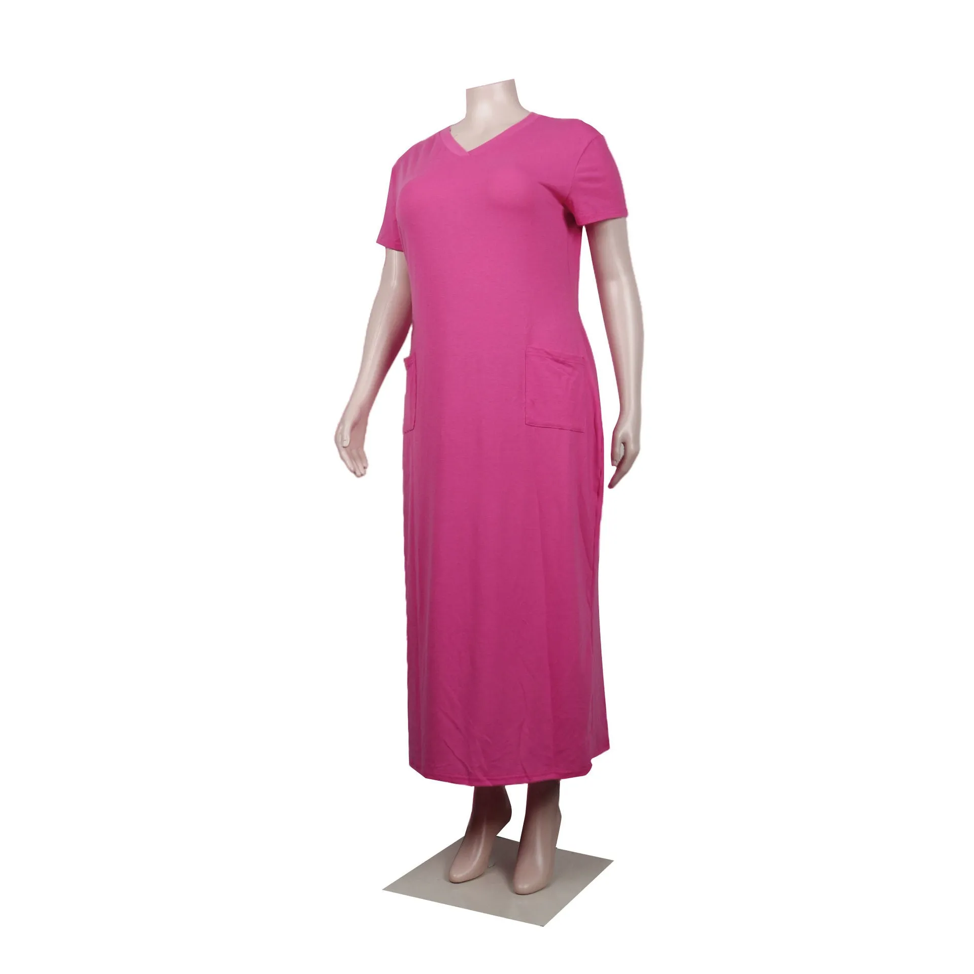V neck Loose plus Size Dress