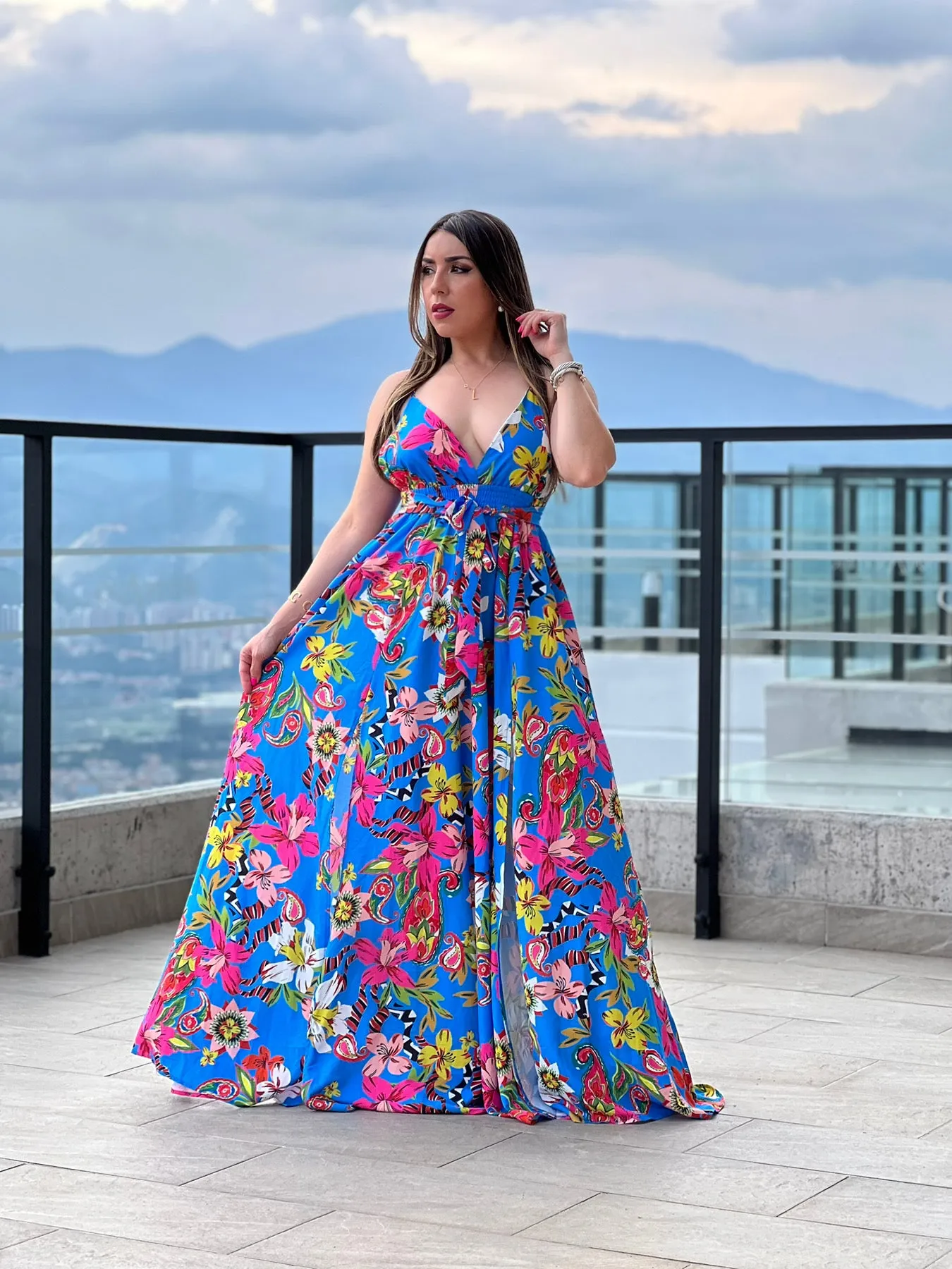 V Neck Maxi Dress