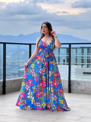 V Neck Maxi Dress