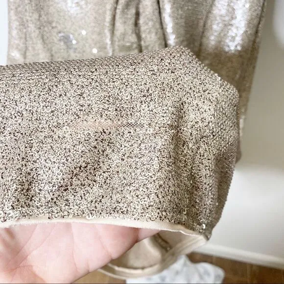 Vince Camuto Gold Sequin Sleeveless Sheath Dress