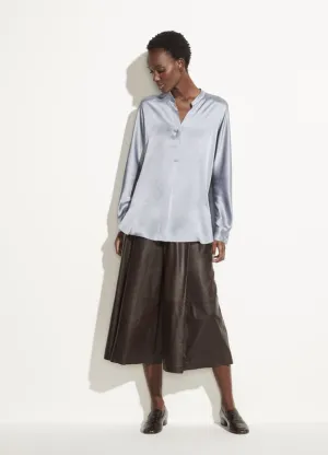 Vince Satin Band Collar Blouse