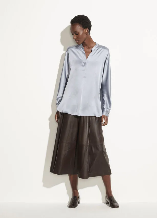 Vince Satin Band Collar Blouse