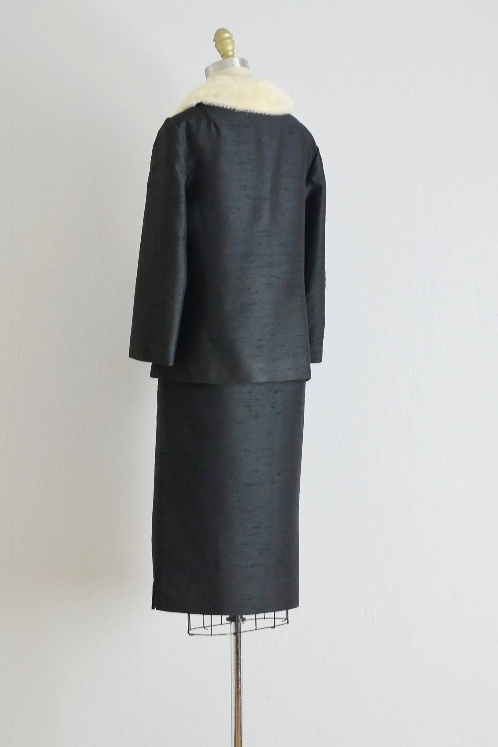 Vintage 1960s Black Silk Suit