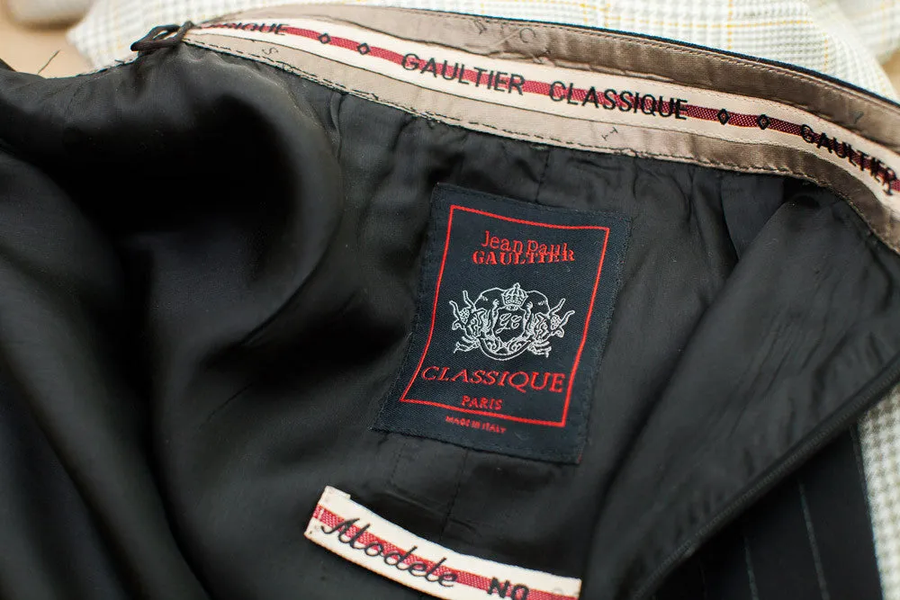 Vintage 80s Pinstripe Gaultier Suit Skirt