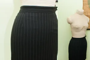 Vintage 80s Pinstripe Gaultier Suit Skirt