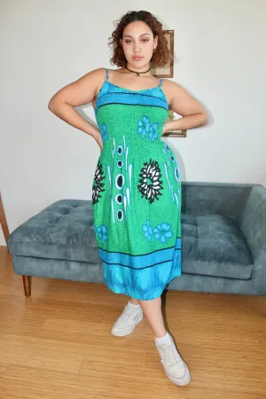 Vintage 90s Floral Boho Smock Dress (L)