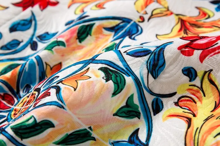 Vintage Print Jacquard Dresses