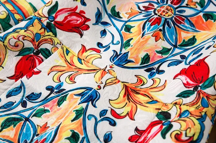 Vintage Print Jacquard Dresses