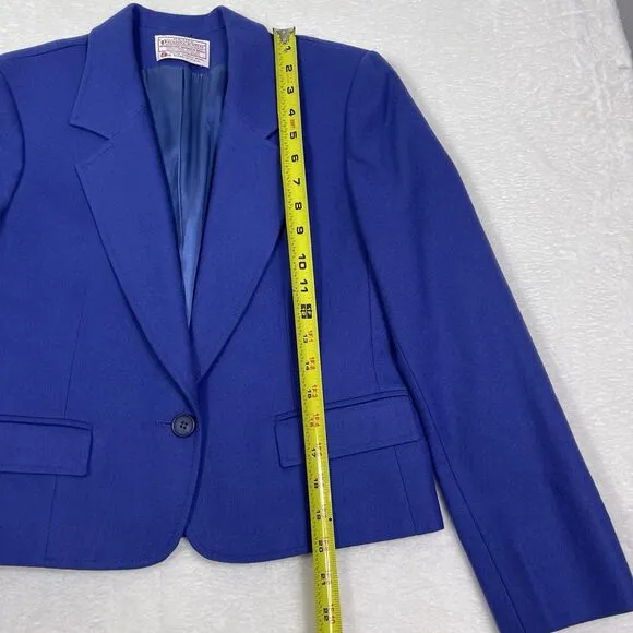 Vtg Pendleton Petite 100% Virgin Wool Blazer Skirt Set Suit Blazer 8 Skirt 6 USA