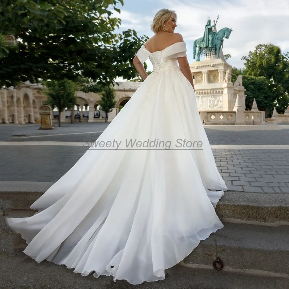 Wedding Dress Plus Size Elegant Off The Shoulder