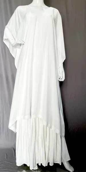 White Pure Muslin kaftan with Sharara