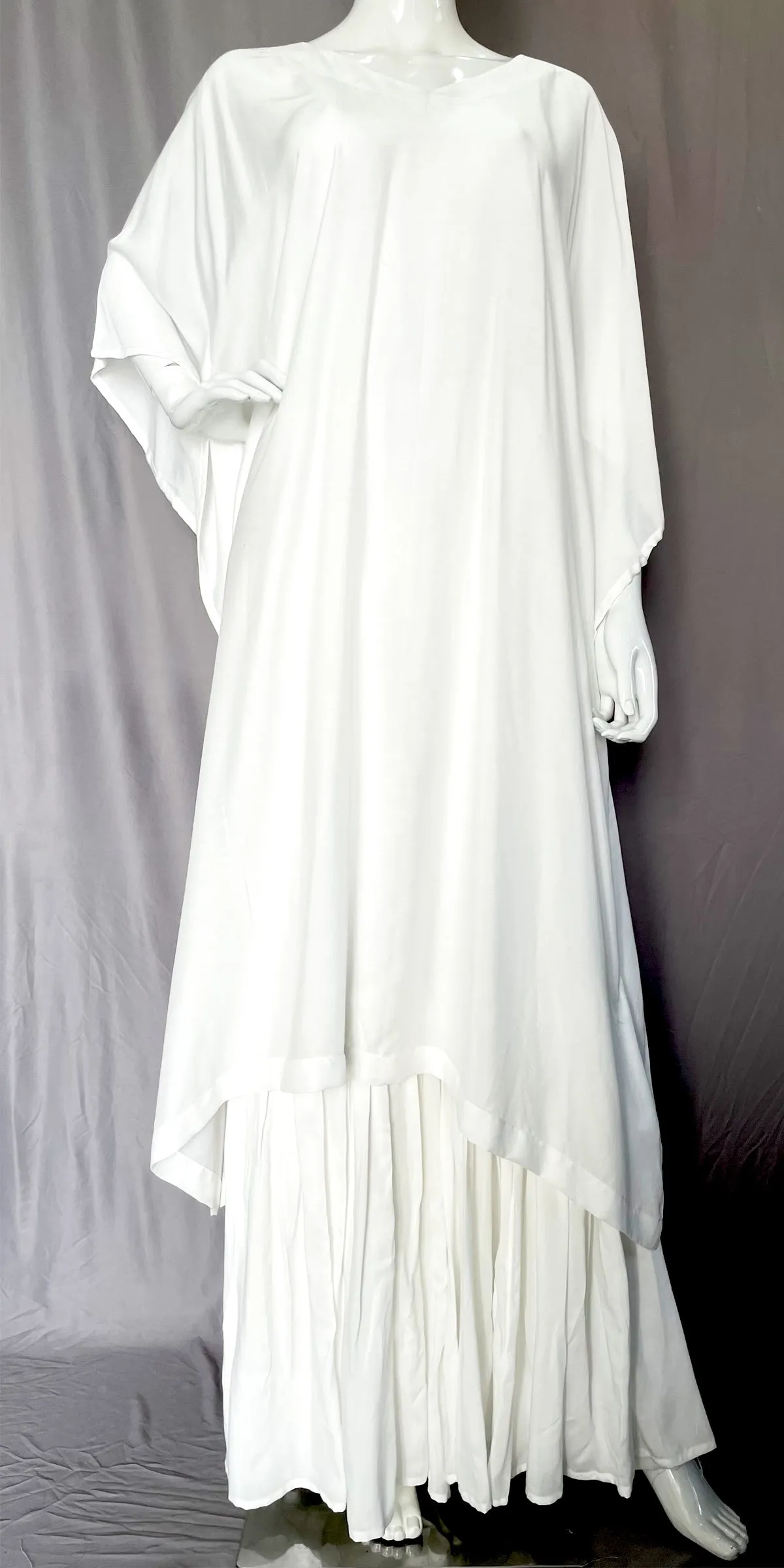 White Pure Muslin kaftan with Sharara