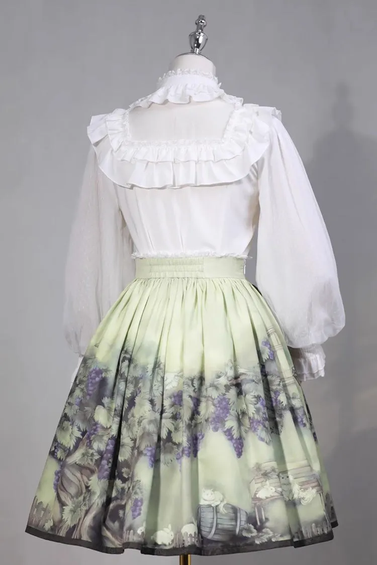 White Stand Collar Long Sleeves Ruffle Bowknot Sweet Lolita Blouse