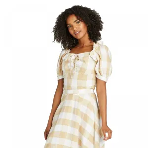 Who What Wear Women's Linen Blend Puff Short Sleeve Blouse