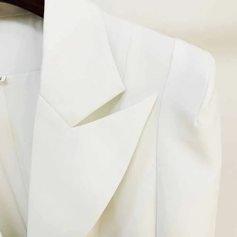 Women White Black Blazer   Flare Trousers Suit