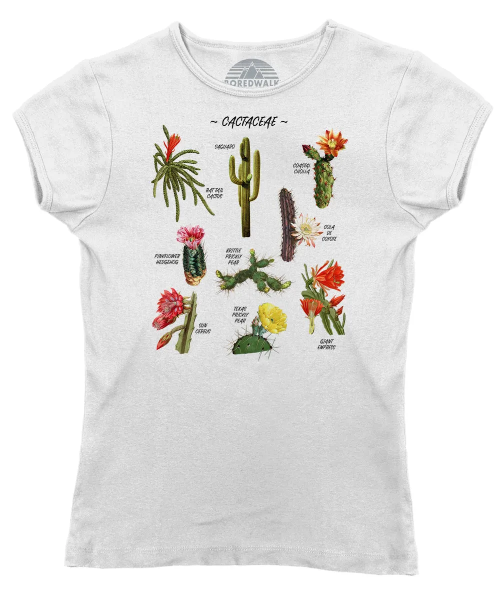 Women's Cactus Botanical Chart T-Shirt
