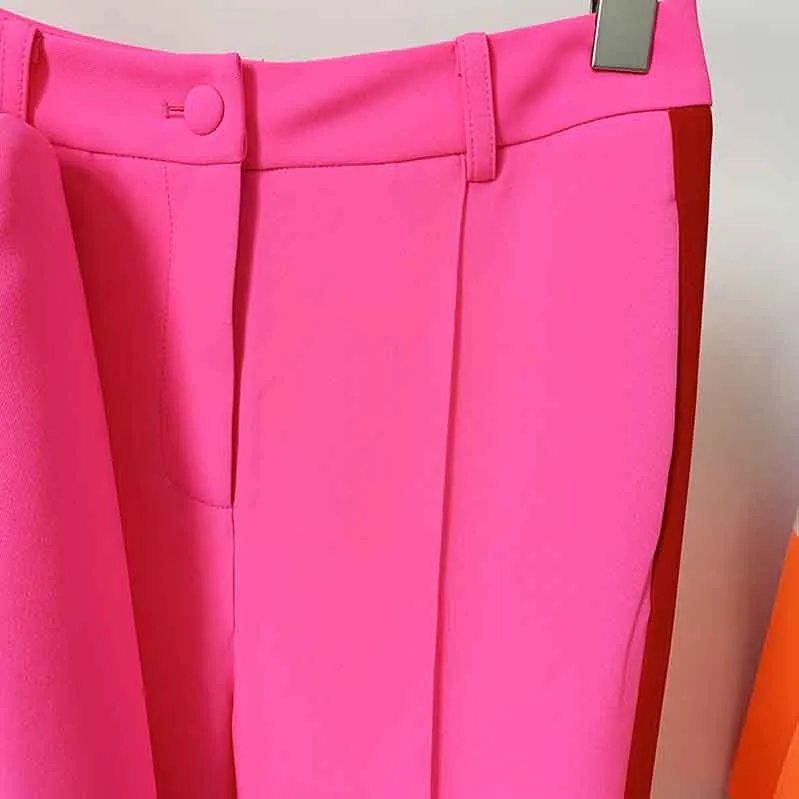 Women's Formal Two Piece Pantsuit Flare Bottoms Two Piece Suit Red Pantsuit Set