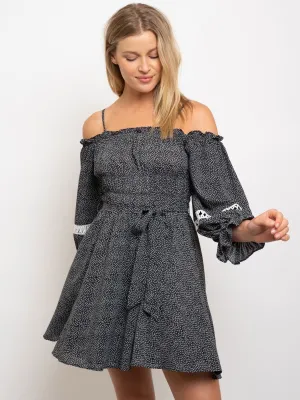 WOMEN'S OFF SHOULDER LONG SLEEVE DRESS