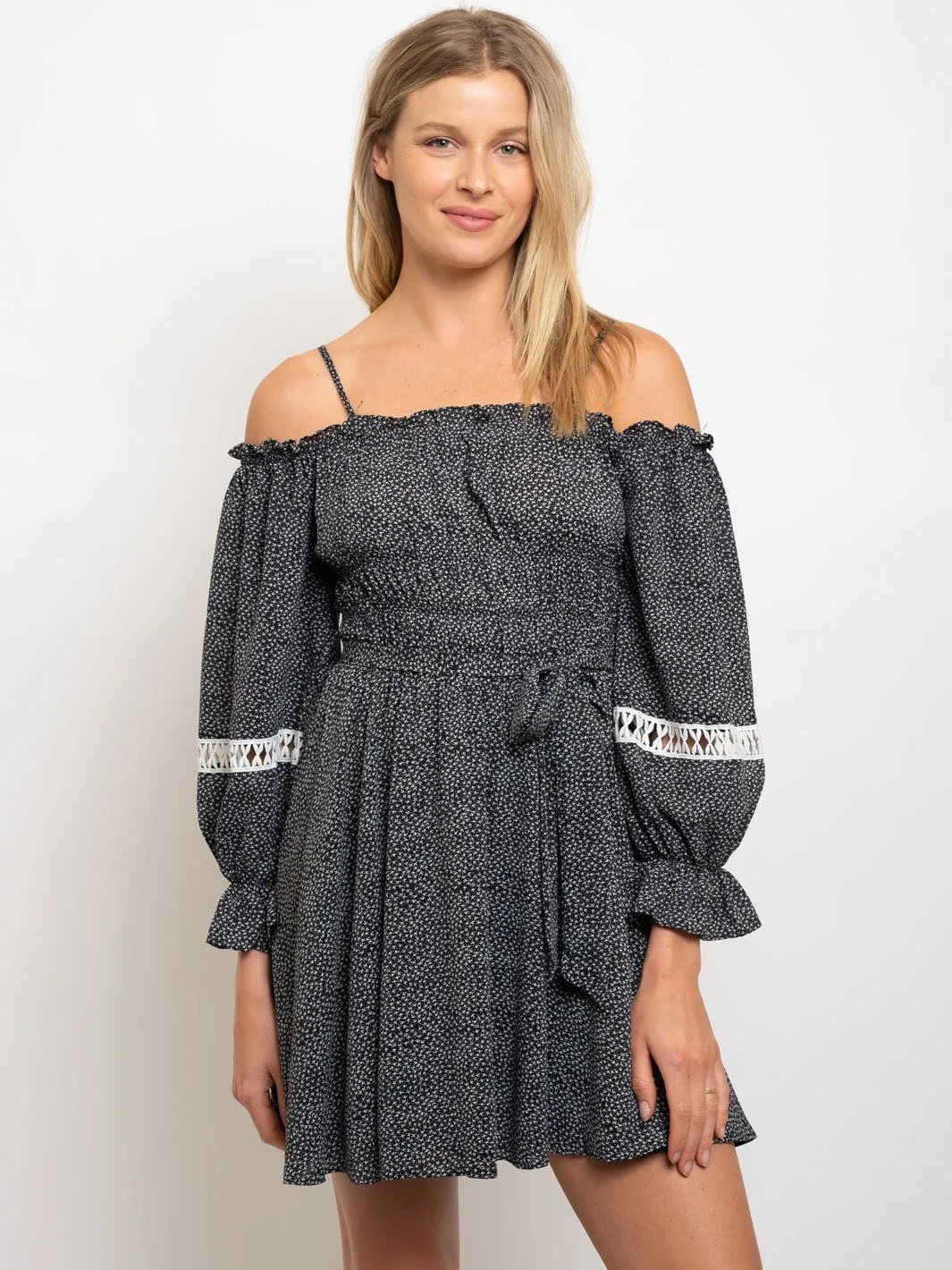 WOMEN'S OFF SHOULDER LONG SLEEVE DRESS