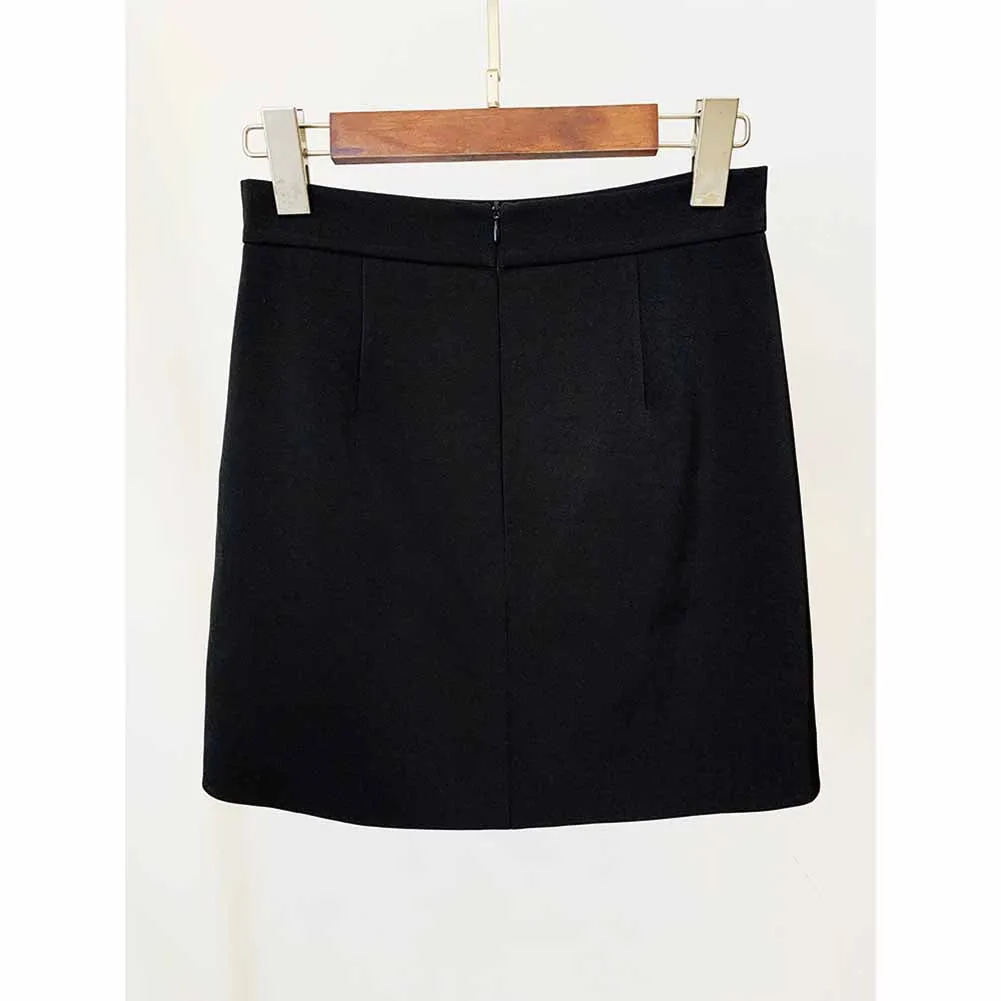 Women's Skirt Suit Fitted nail bead diamond Short Crop Jacket   Mini Skirt Suit
